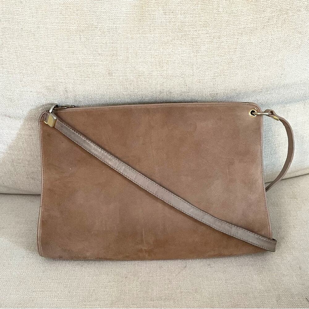 DIOR Christian Dior Taupe / Light Brown Suede Leather Shoulder Bag - Picture 2 of 16